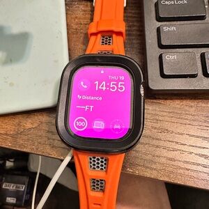 Orange Apple Smartwatch with Black Bezel